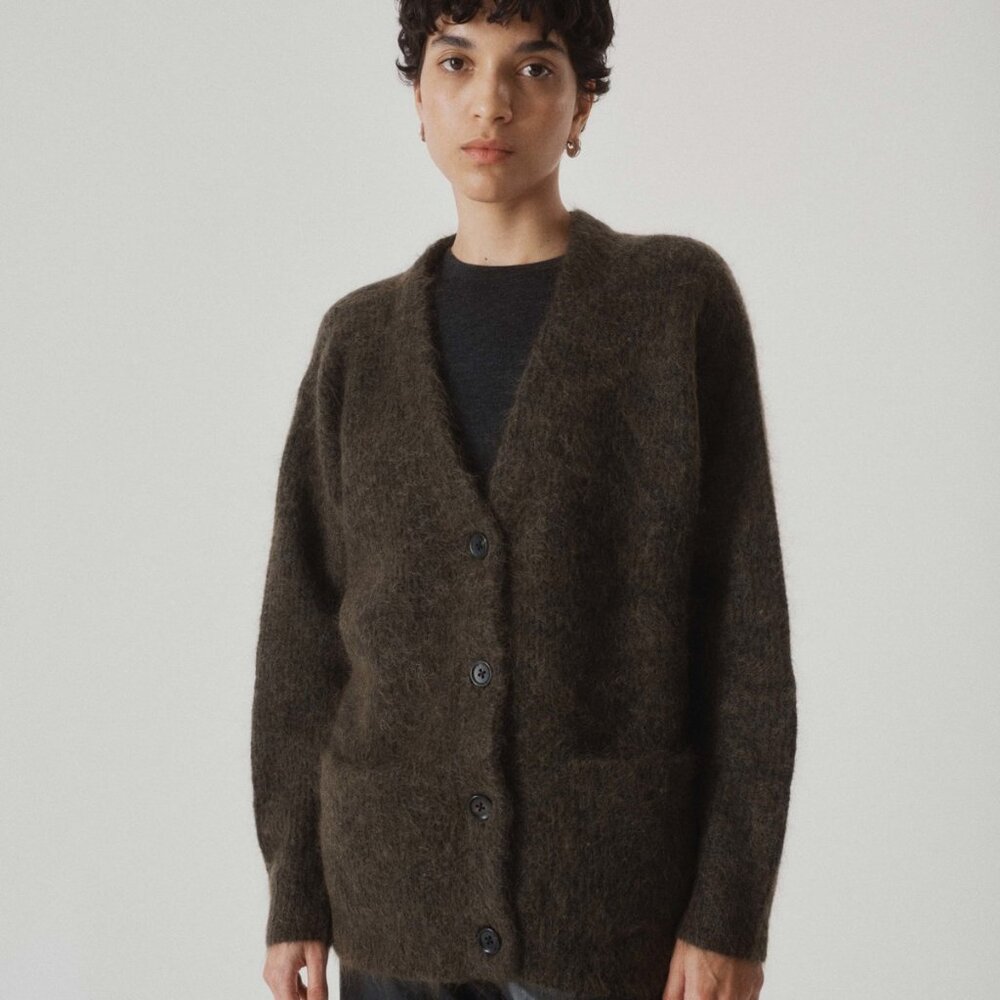 Sayak Davis Mohair Cardigan in Espresso - XS (fits oversize more like S)